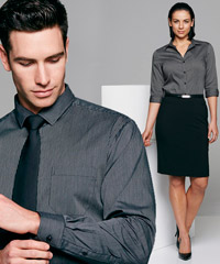 Black Silver Fine Stripe Shirt, Corporate.com.au