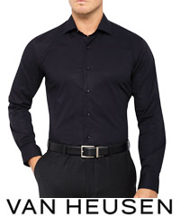 Black Slim Fit Shirt by Van Heusen #AS200 Corporate Sales 200px