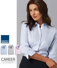 1709WL-Ladies-White-Button-Panel-Placket-Shirts-200px