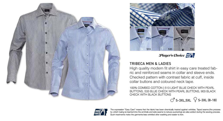 Product Details for Corporate Check Shirt-#Tribeca With Logo Service