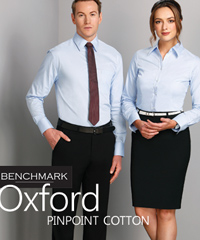 Inspect a Sample Service...Benchmark Corporate Shirts, Oxford Pinpoint Cotton Shirt #M7005L With Logo Service. Available in Blue. 100% Cotton. Mens Sizes 38-50 and Ladies 6-24. FreeCall 1800 654 990