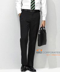 Black Pinstripe Pant #70212 Flat Front Pant for Corporate Uniform. For Business of all Sizes an Affordable Company Uniform. Comfortable Mens Pant for Company uniform package. Black, Navy, Charcoal. Sizes 77 REG to 122 REG. Shirts, Ties and Accessories are available. Mens 2 Button Jacket is also available separately. Enquiries Corporate Profile Clothing FreeCall 1800 654 990