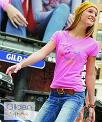 Gildan Softstyle T-Shirt #64000 and Azalea Pink Ladies #64000L With Printing Service. 18 colours available in Mens #64000 and Ladies #64000L styles. Contemporary styles for promotional, education and sport industry requirements. Gildan Corporate T-Shirt Distributor: FreeCall 1800 654 990