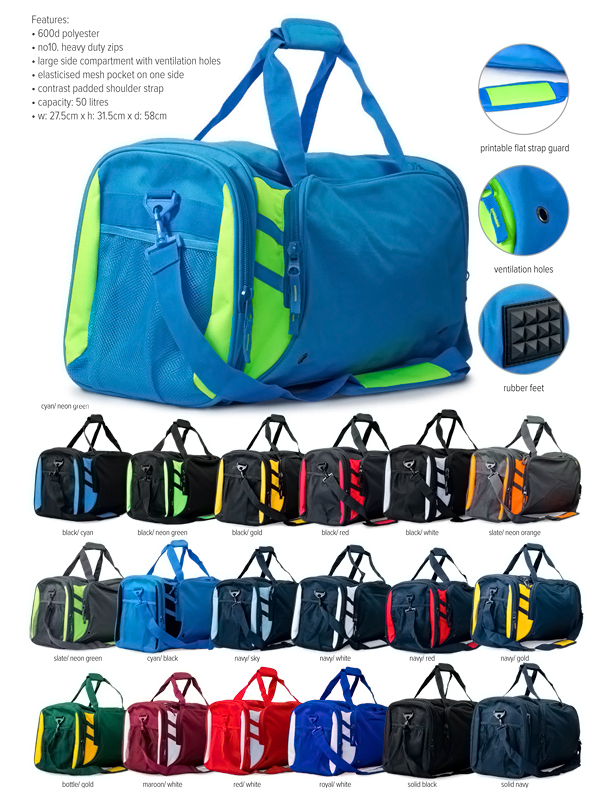 Aussie Pacific Sports Bag #4001 18 Team Colours With Logo Service 600px