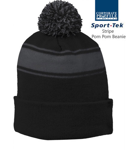 Inspect a sample of the Black/Iron Grey Pom Pom Beanie #STC28 With Logo Service. Great for Players and Supporters to keep warm and brighten up your support for team! There are 7 team colours in #STC28 and 15 team colours in style STC31 (without Pom Pom). You can purchase blank or we can customise with your logo embroidery quoted on requirements. This is Express Fly In Service so please allow 14-16 days lead time. Enquiries please Call Free 1800 654 990.