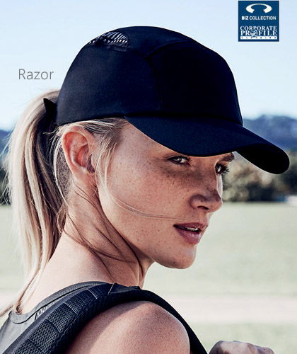Inspect a sample of the Razor Sport Cap #C412 and Womens Training Tee #SG407L. Sport Cap is available in Black, Navy, Red and Royal. Polyester sports interlock, with stretch fit for extra comfort. The Razor Cap has a Grey/White stripe print on the crown and 5 panel design feature. The material is a breathable fabric that wicks away moisture off the skin and allows maximum airflow to maintain comfort in any situation. Enquiries Call Free on 1800 654 990