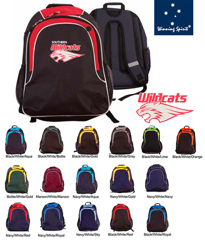 Kids Backpacks #B50520 With Logo Service. 16 Team Colours for School and Sport Clubs. Tough 600D Polyester with PVC Backing. Print or Logo embroidery service. Has Laptop pocket inside, organiser pockets, Padded back and Carry Straps.Carry handle with reinforcement.