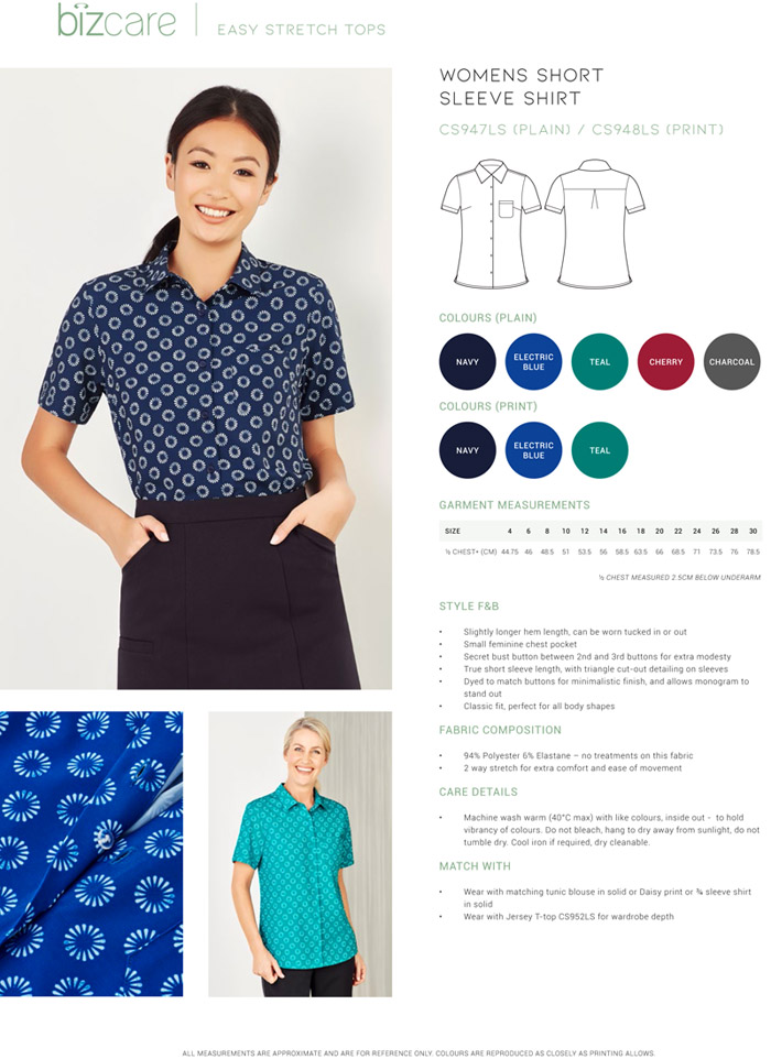 Womens Healthcare Shirts #CS950LS Daisy Print Tunic 700px