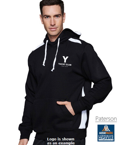 Inspect a Sample of Sports Club Hoodie #1506 Paterson With Corporate Logo Service. 10 Team Colours, 300gm blended 50% Cotton - 50% Polyester, low pill high grade fleece fabric. Adults and kids Sizes. For details please FreeCall 1800 654 990.