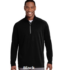 Sport Wick Textured 1-4 Zip Pullover #ST860 Black With Logo Service 200px