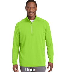 Sport Wick Textured 1-4 Zip Pullover #ST860 Shock Lime With Logo Service 200px