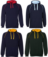 Gutsy Hoodies for Heavy Duty Workwear, School and Sport Industry. Inspect a Sample of JB's Contrast Fleecy Hoodie #3CFH With Logo Service. 12 Team Colours, 80% Cotton, 20% Polyester Performance Quality, durable 2x2 rib cuffs and hem, #3CFH Adults S-5XL and #3CFH Kids Sizes 4-14, no drawstring on the kids sizes. Enquiries FreeCall 1800 654 990