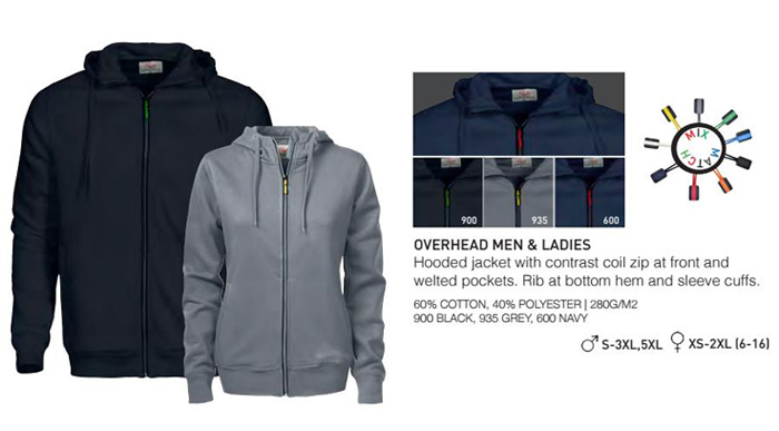 Hoodie #OVERHEAD With Logo Service Product Details