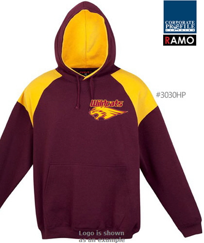 Maroon and Gold Hoodie #F303HP With Logo Service
