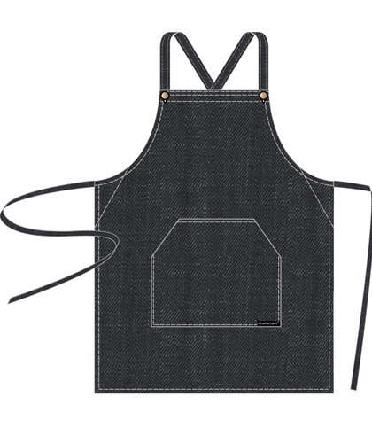 Denim-Apron-Charcoal-Ready-to-Logo-CA026--FRONT
