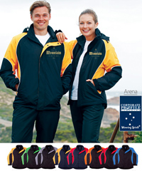 Corporate Arena Team Jackets #JK77 With Logo Service. Inspect this jacket for Supporters, Members, Directors, Coaching Staff and Players. High performance Nylon Rip Stop fabric with PU coating, breathability: 3000mm. Detachable Hood, zippered side pockets, front storm flap over main zipper. Staywarm and snug during winter months with Polar Fleece inner lining. Sizes from 2Extra Small to 7XL to fit everyone in your club or workplace. Enquiries FreeCall 180 654 990