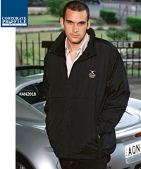 Warm Corporate Jacket #AN2018 with Fleece Lining, great for Company or Club Logo Jacket...also available in Team colours. Perfect for outdoors in cold, windy conditions. Has been used by large companys for uniform packages. Nylon Ottoman Shell, Showerproof, Storm Flap front, zippered fron pockets. Enquiries Call Free 1800 654 990