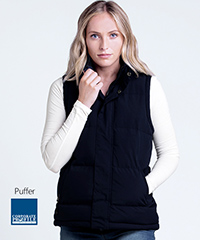 The perfect padded Vest for your corporate logo. Premium features, quilted lining, 10,000mm waterproof rating, padded collar. Storm flap over the zipper and zippered side pockets. Available Black and Navy. XXS-3XL and 5XL. Corporate Profile Clothing FreeCall 1800 654 990