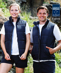 Everest Vest for Workwear, Sport and Recreation #JK47 With Logo Service. Light, versatile Pongee outer shell with polyester inners. Chunky front zipper.