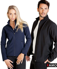 Ramo iT Softshell Corporate jacket with logo service. Available in Mens and ladies, Navy and Black. Enquiries FreeCall 1800 654 990