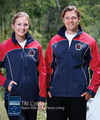 Inspect a Sample of Cascade Jacket With Fleece Lining #JK22 With Corporate Logo Service, available in 3 Colour combinations Navy/Red/White, Black/Grey/White, Navy/White/Silver. Features a hard wearing Nylon Shell with micro fleece lining. Sizes XS-3XL. Adjustable cuffs, wind and showerproof. Comfortable to wear and great appearance. For all the details the best idea is to call Renee or Shelley Morris on FreeCall 1800 654 990.