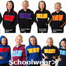 Schoolwear and Kids Sport Uniforms and  Gear in Team Colours, including Hoodies, T-Shirts, Caps and Jackets