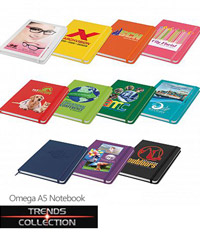 80 page A5 size notebook #106099 complete with lined pages, an elastic closure band and book mark ribbon. Has a hard cover with a luxury soft touch Neoskin finish. White, Yellow, Orange, Pink, Red, Bright Green, Dark Green, Light Blue, Dark Blue, Purple, Black. For all the details please call Renee Kinnear or Shelley Morris on FreeCall 1800 654 990