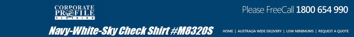 Navy-White-Sky Check Shirt #M8320S