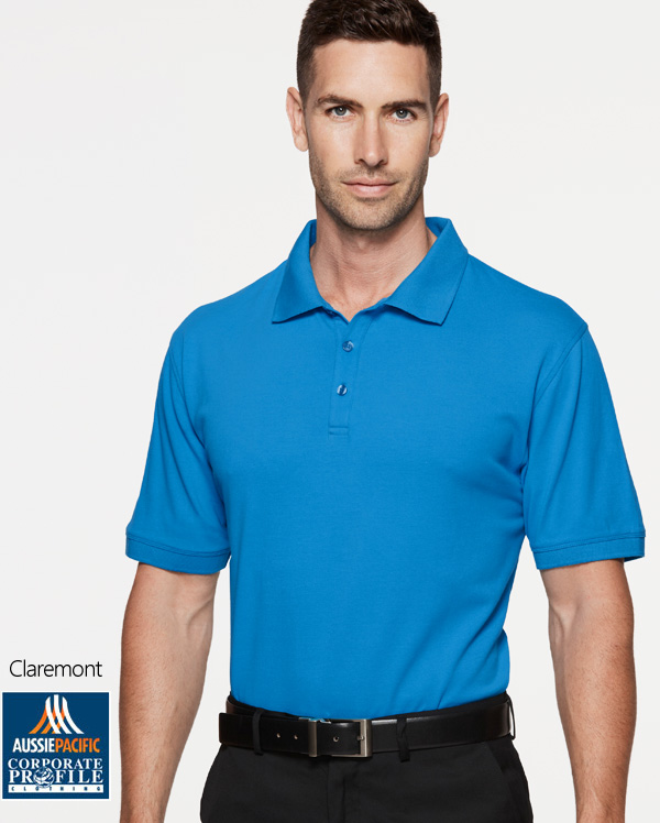 There are 12 colours available in the Aussie Pacific Claremont Range. The Claremont is a comfortable, contemporary polo shirt with the natural feeling of cotton. Cotton Colours Navy, Black, White, Red, Slate, Kelly Green, Cyan, Apple, Pink, Purple, Royal, Silver.The 200 gsm is a mid weight Pique fabric. Corporate Sales please Free Call 1800 654 990