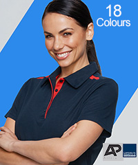 Contemporary range of Polo's for Company and Business Uniforms. A large range of company colours in stock, ready for your logo. Notice the subtle contrast panels on the shoulders and button panel. Soft cotton back fabric provides lasting durability. Enjoy a professional appearance with excellent embroidery or printing of your logo or message. Contact Corporate Profile Clothing FreeCall 1800 654 990