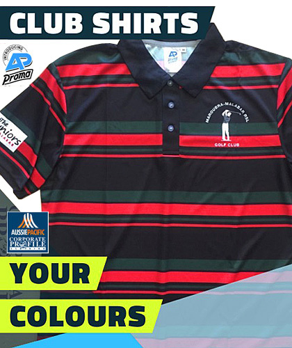 Stripe Shirt in Your Club Colours #8296 Custom Order Service. The shirts are printed so you can select the Colours, Club and Sponsor Logo's. We supply coordinated sportswear for ON and Off The Field. For details the best idea is to FreeCall 1800 654 990