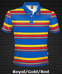 Royal-Red-Gold-Club-Stripe-Polo-Shirt-#8296