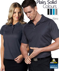 A good choice for business uniforms the Keira Polo #1306 is available in 5 plain, solid colours. The shirts feature Cotton on the Inside of The Fabric so there is more comfort for the wearer. White, Black, Navy, Pacific Blue and Navy with Logo Service, for all the details the best idea is to call Renee Kinnear or Shelley Morris on FreeCall 1800 654 990.