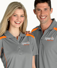 Grey and Orange Corporate Polo Shirts