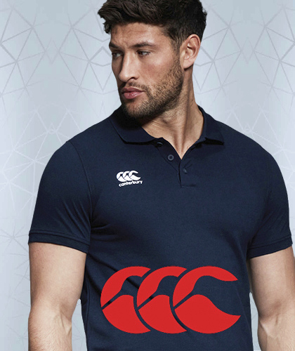 Canterbury polo shirt in pique knit cotton features a fresh contemporary fit, knit collar and arm bands, side vent detail, CCC embroidery on the right chest- your logo on the Left Chest or Sleeve.  Corporate Profile Clothing FreeCall 1800 654 990