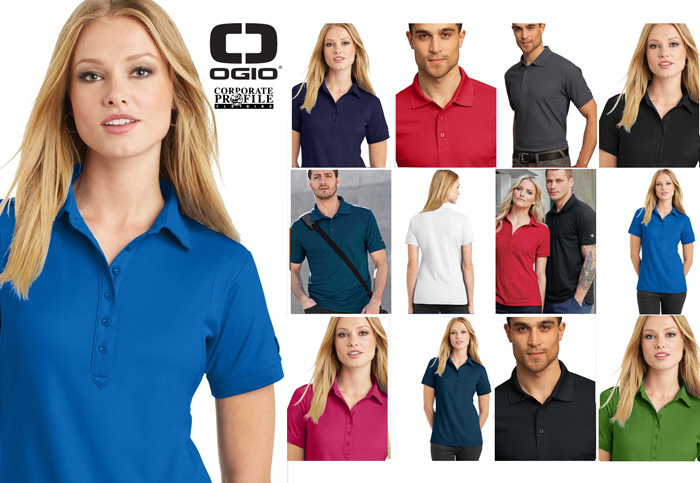 Fashion edge, premium Corporate Polo's #OG101. Ladies with 6 button placket, contoured fit. Signal Red, Black, Navy, Bright White, Flare Orange, Rogue Grey, Spar Blue,Gridiron Green, Electric Blue. Sizes XS-4XL and Ladies XS-4XL. OGIO badge on left sleeve. Stay Cool moisture wicking technology. Corporate Profile Clothing Freecall 1800 654 990