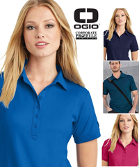 Premium Corporate Polo's #OG101. Ladies with 6 button placket, contoured fit. Fashionable  colours. Signal Red, Black, Navy, Bright White, Flare Orange, Rogue Grey, Spar Blue,Gridiron Green, Electric Blue. Sizes XS-4XL and Ladies XS-4XL. OGIO badge on left sleeve. Stay Cool moisture wicking technology. Corporate Profile Clothing Freecall 1800 654 990