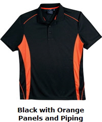 Pursuit Polo Black-Orange, Corporate.com.au