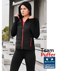 Inspect a Sample of the Quilted Puffer With Logo Service Ladies-#J515L