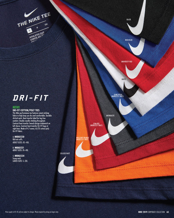 Nike Dri Fit Tee #NKBQ5231 Details with Print Service