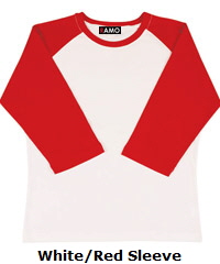 Three-Quarter-Sleeve-Tee Red and White