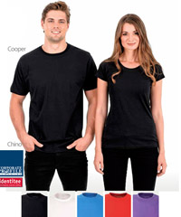 Wear To Work T Shirt #T09 and Womens #T11 With Logo Print Service. These tees are ideal for high usage employee outfit and team up with Chino Pants for a trendy work outfit”. Notice the comfortable fit and contemporary appearance of these high quality tees and worn with Black Chino's. Tees can be printed or embroidered depending on your requirements. Corporate Sales Call Free 1800 654 990