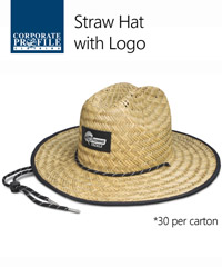 Wide Brim Straw Hat #119576-0 With Logo