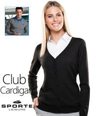 Ladies Woollen Club Cardigan with Logo Service