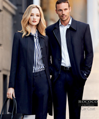 Mens and Ladies Corporate Coat #83830 With Logo Service, Overcoat Styled, Colour Midnight, Lined, Sizes XS-5XL. Made with Cavalary Twill , 50% Wool, 50% Polyester. Corporate Sales FreeCall 1800 654 990