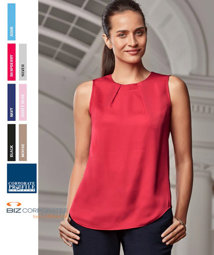 Silk-like hand feel, with a hint of lustre for added sophistication. Estelle #RB973LN with 7 Colours, Sizes 4-20. High twist and high density yarn ensures no static cling. Front and back pleat detailing with longer curved front and back hem. Perfect worn out with slim leg pants or tucked into skirts and straight leg pants.For all the details please contact Corporate Profile Clothing FreeCall 1800 654 990