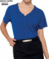 Pierre Cardin Womens Jersey Top #PCKS386 RYL With Logo Service..flattering womens top with longer length...a wonderful choice for Company and Business Employee Outfits...may be embroidered with logo, classic fit, 100% polyester, warm machine washable. Four colours, Black, White, Red, Royal. Corporate Sales Enquiry FreeCall 1800 654 990