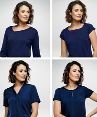 Outstanding Womens Navy Shirts and Blouse range for Business, Healthcare and Company Uniforms. Colours include Black, Navy, Pepper Red, Charcoal, Vanilla. Designs include Flowing Sleeves, Keyhole Neck Top, Wide Neck Band, Bell Sleeve, Asymmetric, Back Drape. Round Neckline, Three Quarter, Long, Short and Sleeveless Tops. Breathable, Comfortable. Corporate Profile Clothing FreeCall 1800 654 990