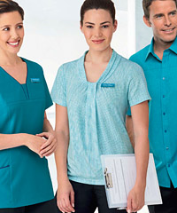 The City Collection Pippa Print #2224 is available in Short Sleeve and 3/4 Sleeve. Available in Jade, Blue and Charcoal.  The appealing features include a subtle two toned colour print, Easy Care laundering, Breathable, Quick Drying, Stretch Comfort and has a Gathered Front Pleat. Corporate Profile has an experienced team and can assist with all the details. For Corporate Sales FreeCall 1800 654 990