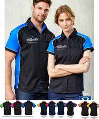 Inspect a sample of the Biz Collection-Nitro Work Shirts in Company Colours #S10112, Eleven colour combinations for promotional and work force uniforms